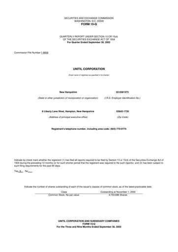 Vorschaubild Unitil Corporation
 10-Q Quartalsbericht  