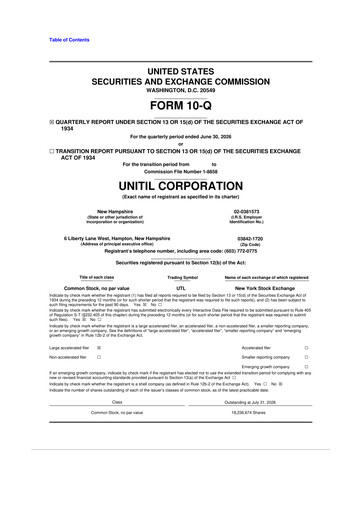 Thumbnail Unitil Corporation
 10-Q Quarterly Report FY2026 