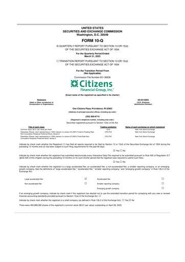 Vorschaubild Citizens Financial Group 10-Q Quartalsbericht 2023 