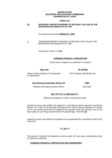 Thumbnail Chemung Financial Corporation 10-Q Quarterly Report FY 