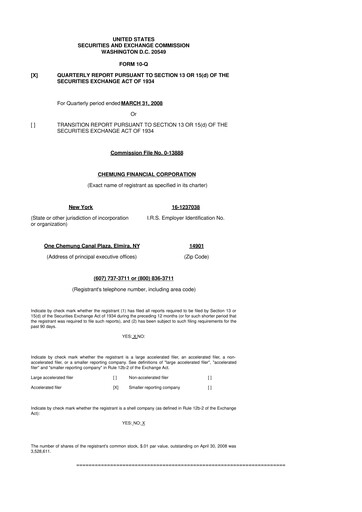 Thumbnail Chemung Financial Corporation 10-Q Quarterly Report FY 