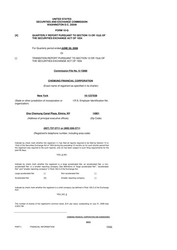 Thumbnail Chemung Financial Corporation 10-Q Quarterly Report FY 
