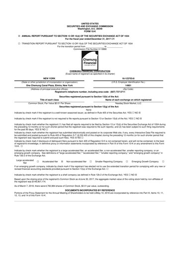 Thumbnail Chemung Financial Corporation 10-K Annual Report 2017