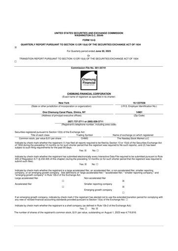 Thumbnail Chemung Financial Corporation 10-Q Quarterly Report FY2023 