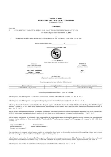 Thumbnail LCI Industries
 10-K Annual Report 2021