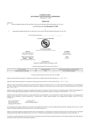 Thumbnail LCI Industries
 10-K Annual Report 2024