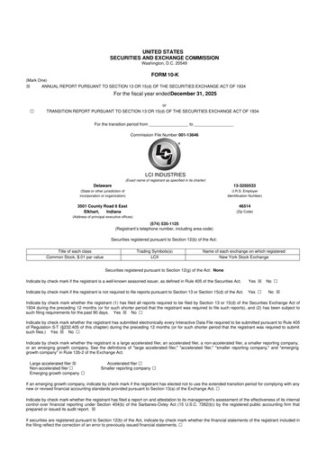 Vorschaubild LCI Industries
 10-K Jahresbericht 2025