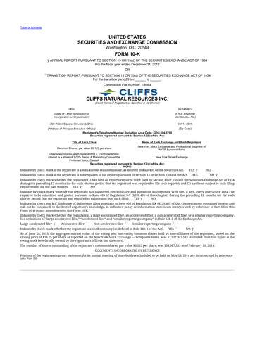 Thumbnail Cleveland-Cliffs 10-K Annual Report 2013