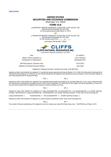 Vorschaubild Cleveland-Cliffs 10-Q Quartalsbericht 2015 