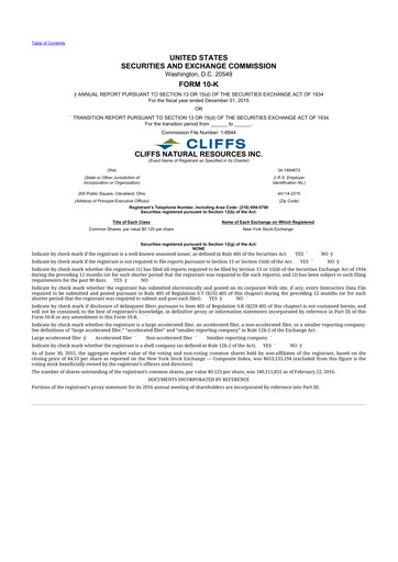 Thumbnail Cleveland-Cliffs 10-K Annual Report 2015