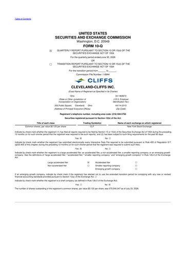 Thumbnail Cleveland-Cliffs 10-Q Quarterly Report FY2026 