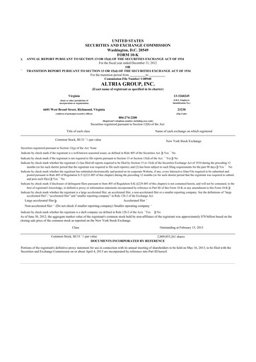 Thumbnail Altria Group 10-K Annual Report 2012