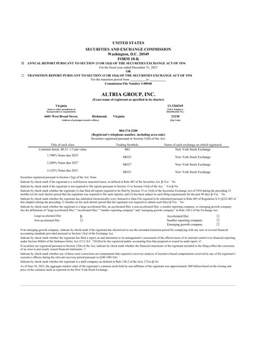 Thumbnail Altria Group 10-K Annual Report 2023