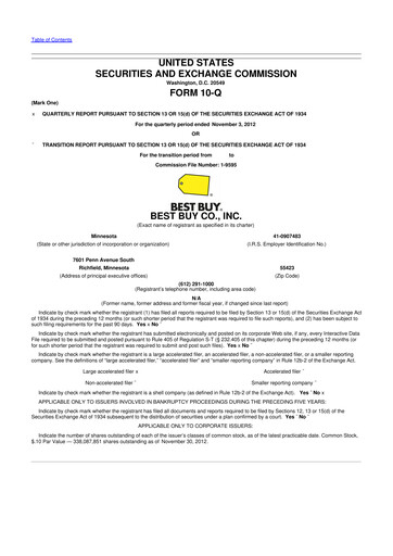 Thumbnail Best Buy 10-Q Quarterly Report FY2013 