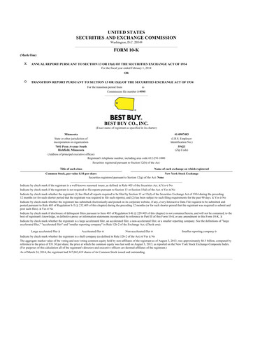 Thumbnail Best Buy 10-K Annual Report 2014