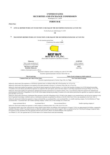 Thumbnail Best Buy 10-K Annual Report 2015