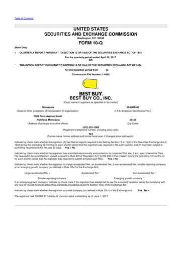 Thumbnail Best Buy 10-Q Quarterly Report FY2018 