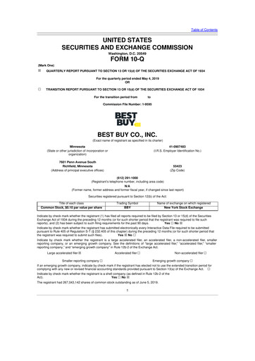 Thumbnail Best Buy 10-Q Quarterly Report FY2020 