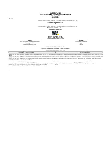 Thumbnail Best Buy 10-Q Quarterly Report FY2021 