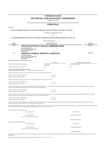 Thumbnail Pinnacle West Capital
 10-K Annual Report 