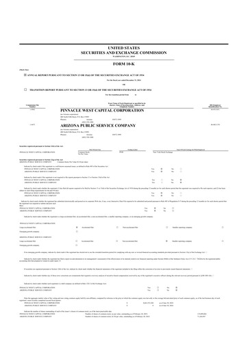Thumbnail Pinnacle West Capital
 10-K Annual Report 