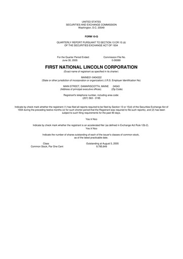 Thumbnail First Bancorp 10-Q Quarterly Report FY 