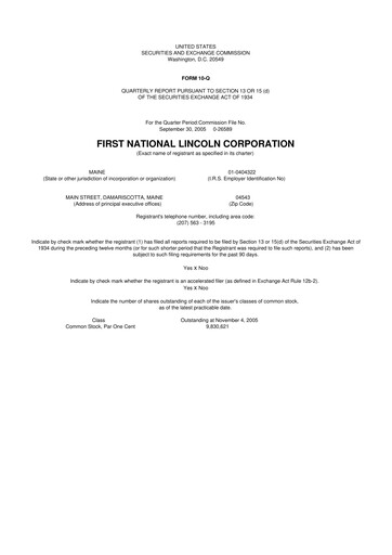 Thumbnail First Bancorp 10-Q Quarterly Report FY 