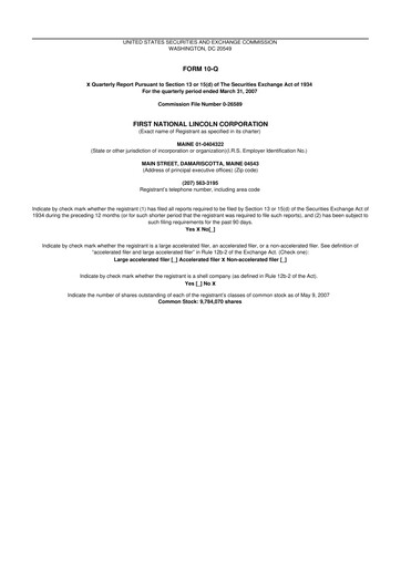 Thumbnail First Bancorp 10-Q Quarterly Report FY 