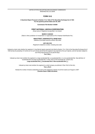 Thumbnail First Bancorp 10-Q Quarterly Report FY 