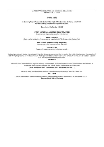 Thumbnail First Bancorp 10-Q Quarterly Report FY 