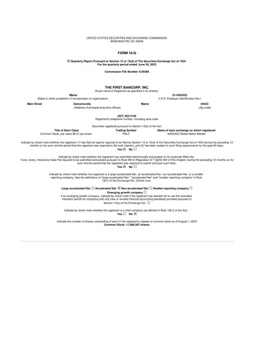 Thumbnail First Bancorp 10-Q Quarterly Report FY2023 