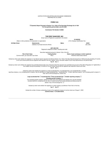 Thumbnail First Bancorp 10-Q Quarterly Report FY2025 