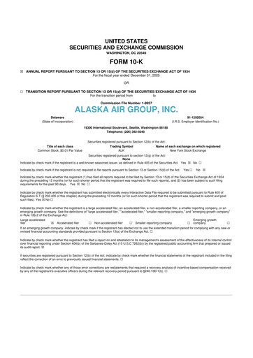 Thumbnail Alaska Airlines
 10-K Annual Report 2025