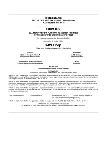 Thumbnail SJW Group
 10-Q Quarterly Report FY2014 