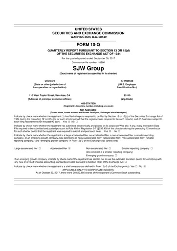Thumbnail SJW Group
 10-Q Quarterly Report FY2017 