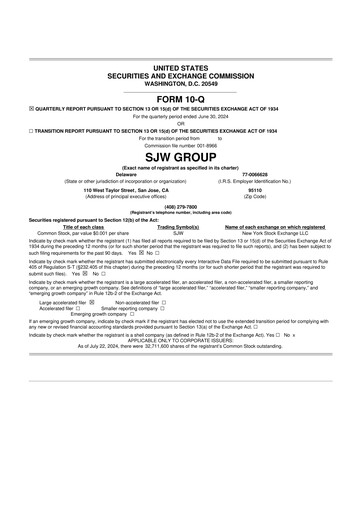 Thumbnail SJW Group
 10-Q Quarterly Report FY2024 