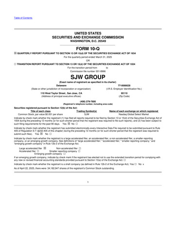 Thumbnail SJW Group
 10-Q Quarterly Report FY2025 