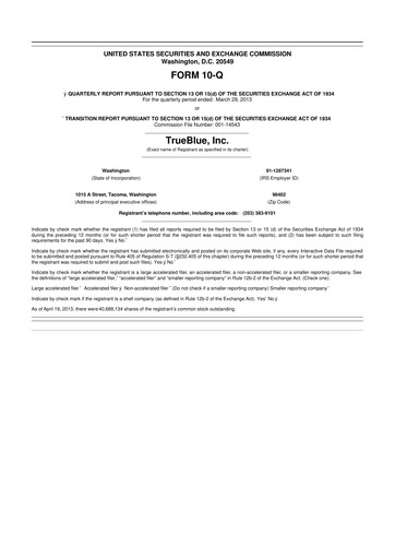 Thumbnail TrueBlue 10-Q Quarterly Report FY2013 