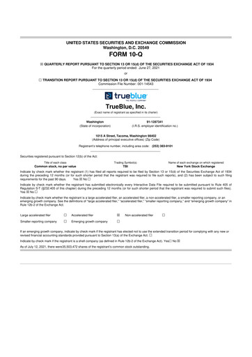 Thumbnail TrueBlue 10-Q Quarterly Report FY2021 
