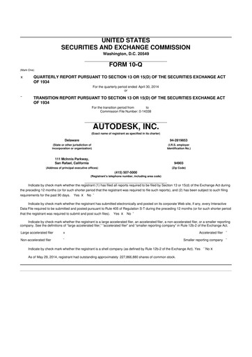 Thumbnail Autodesk 10-Q Quarterly Report FY2015 