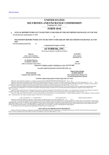 Thumbnail Autodesk 10-K Annual Report 2015