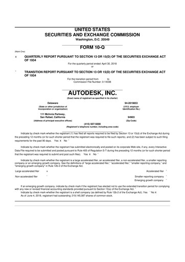 Thumbnail Autodesk 10-Q Quarterly Report FY2019 