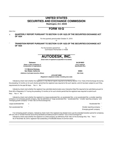 Thumbnail Autodesk 10-Q Quarterly Report FY2019 