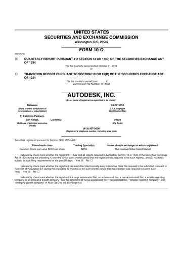 Thumbnail Autodesk 10-Q Quarterly Report FY2020 