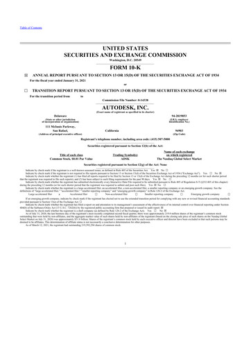 Thumbnail Autodesk 10-K Annual Report 2021