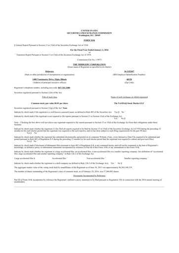 Thumbnail Middleby 10-K Annual Report 2015