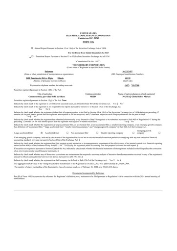 Thumbnail Middleby 10-K Annual Report 2023