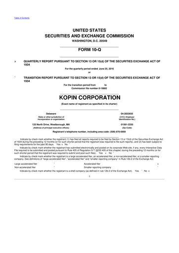 Thumbnail Kopin Corporation
 10-Q Quarterly Report FY2016 