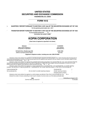 Thumbnail Kopin Corporation
 10-Q Quarterly Report FY2017 