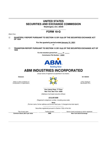 Thumbnail ABM Industries
 10-Q Quarterly Report FY2021 